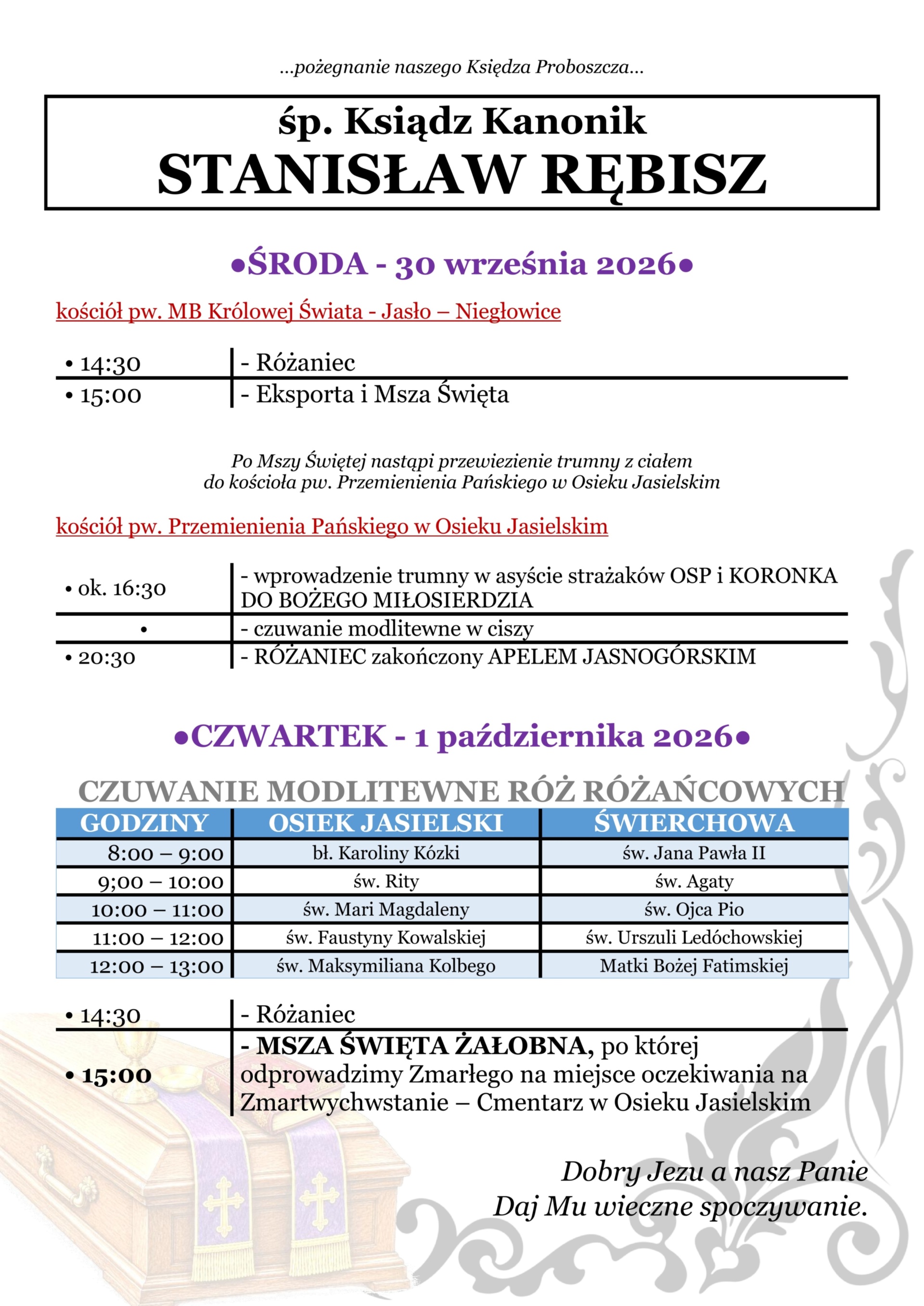 PROGRAM KS. STANISŁAW REBISZver.1 